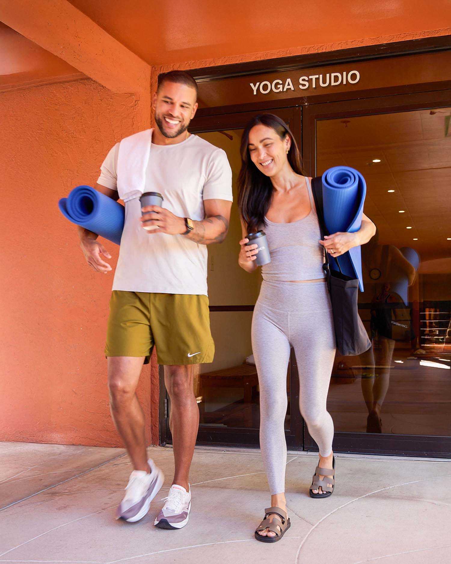 Man and Woman Laughing Together and Going to Yoga at Canyon Ranch Tucson 
