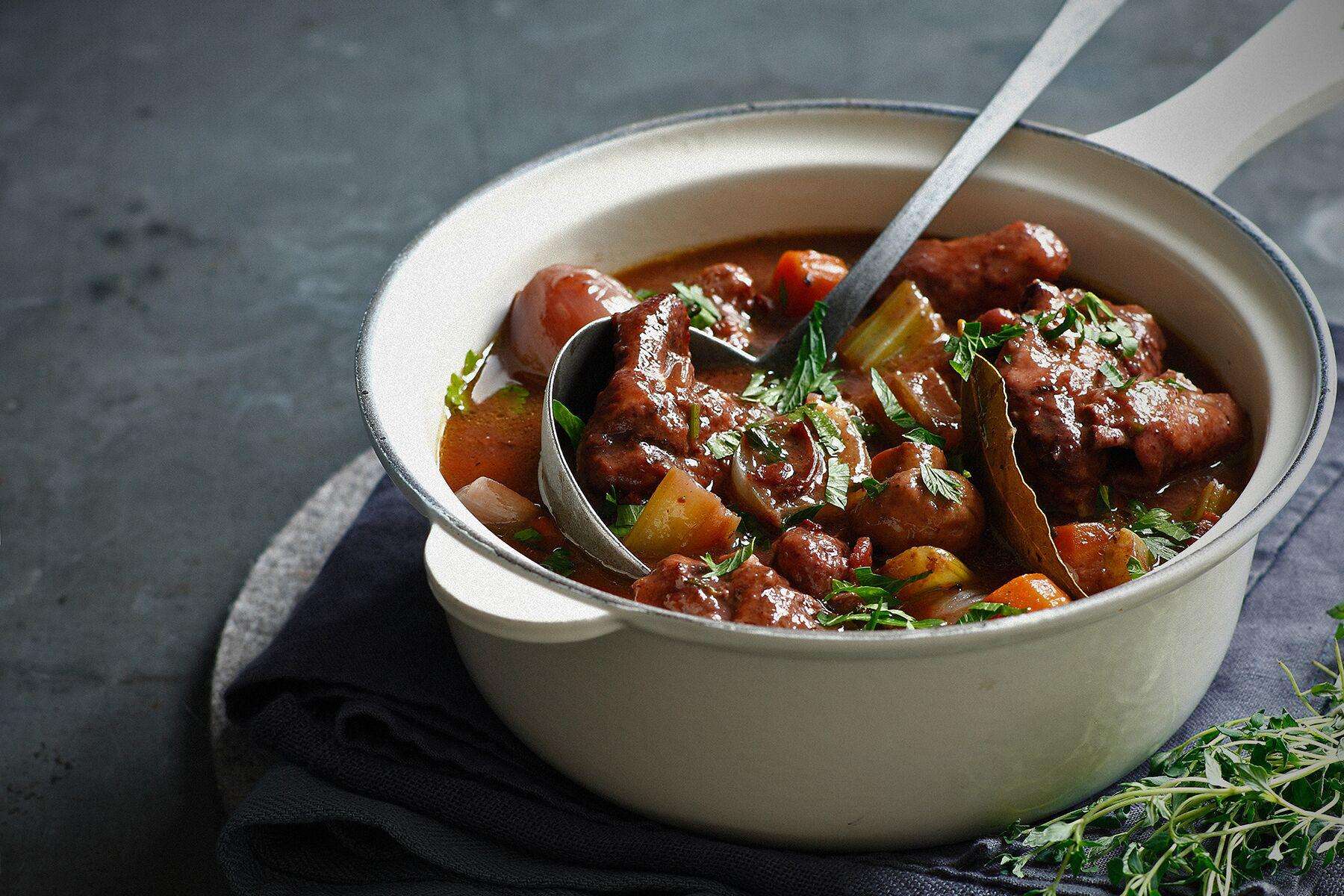 a bowl of Beef Bourguignon