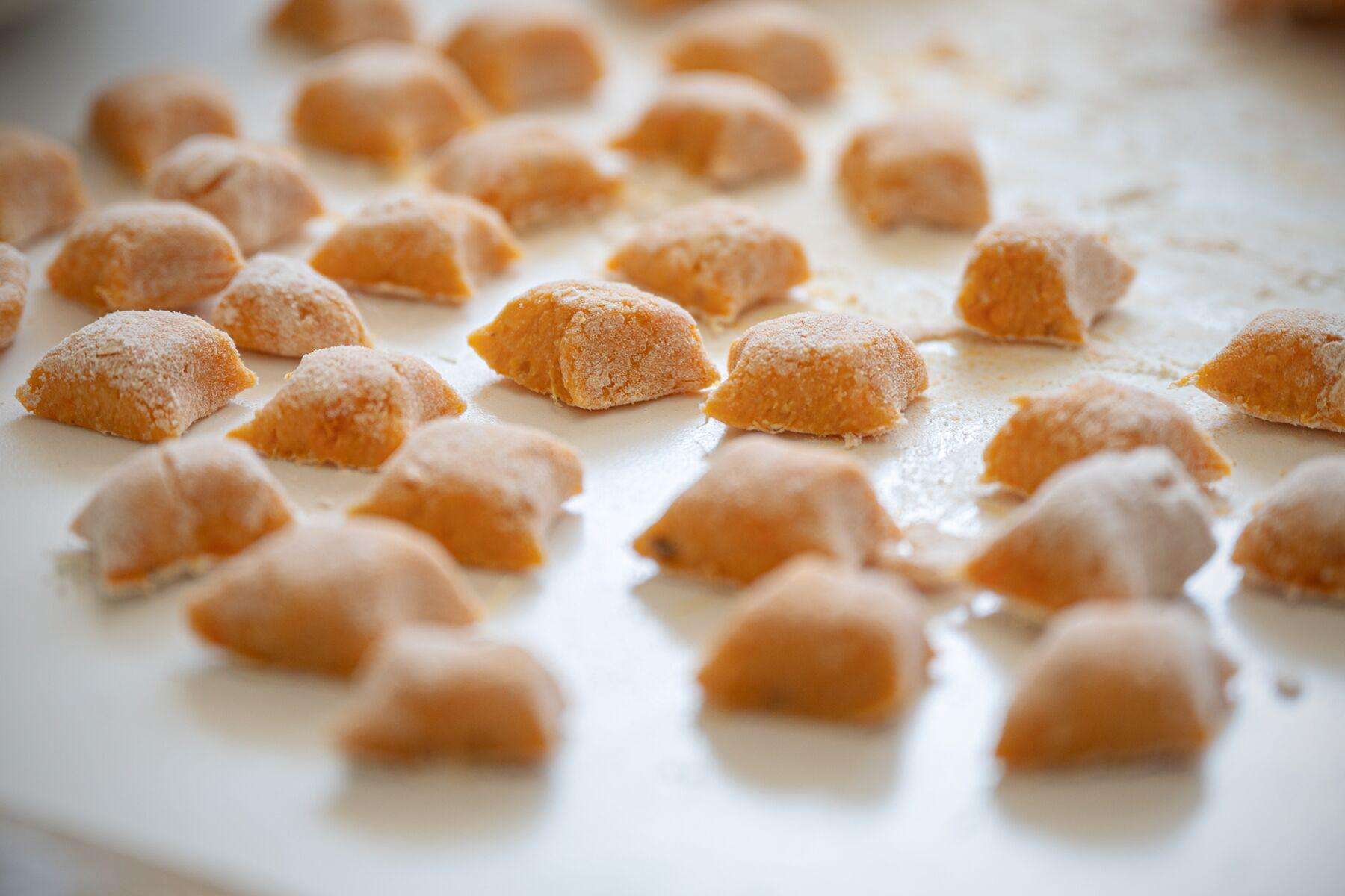 sweet potato gnocci on a counter