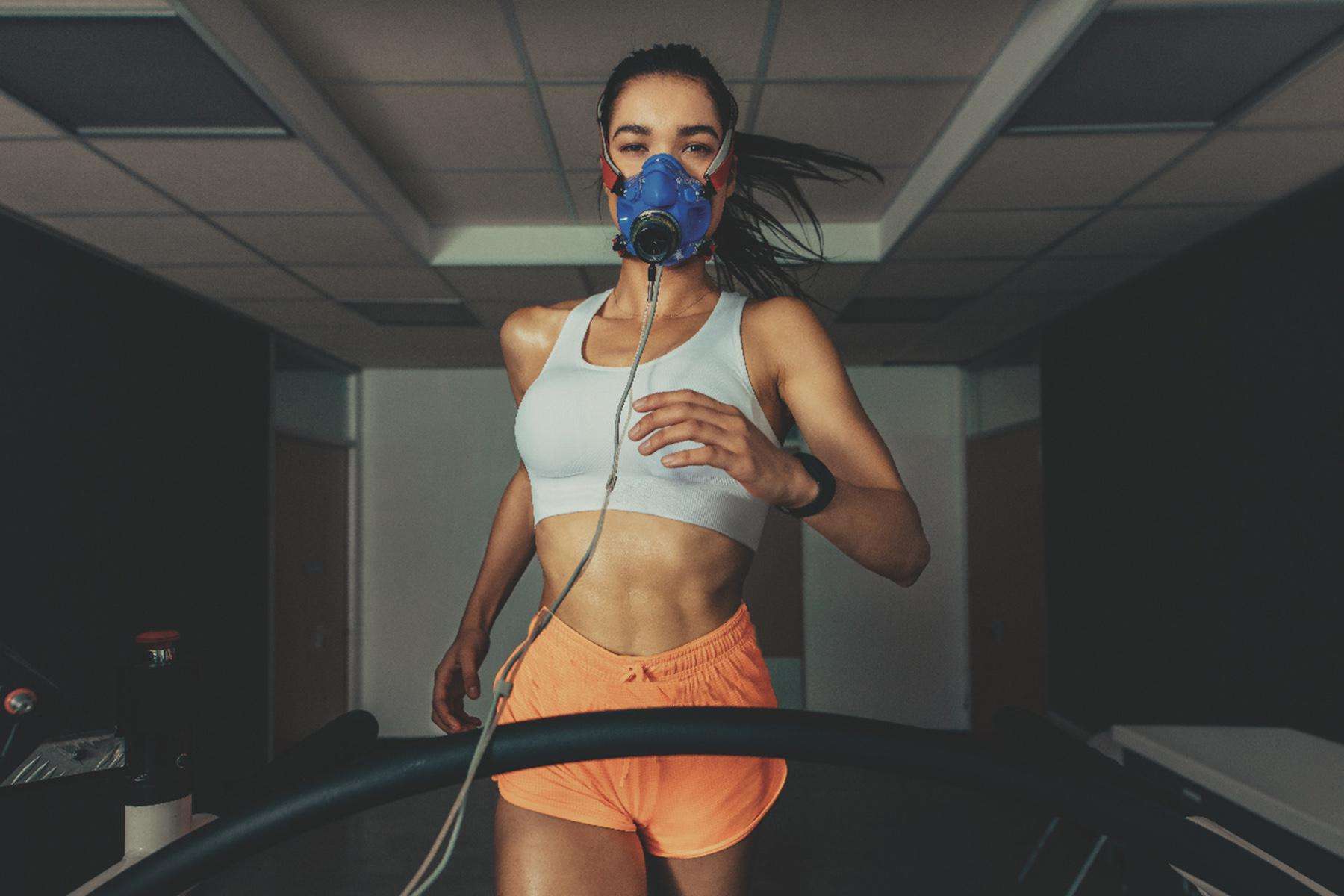 a woman running on a VMAX machine at Canyon Ranch Lenox Wellness Resort