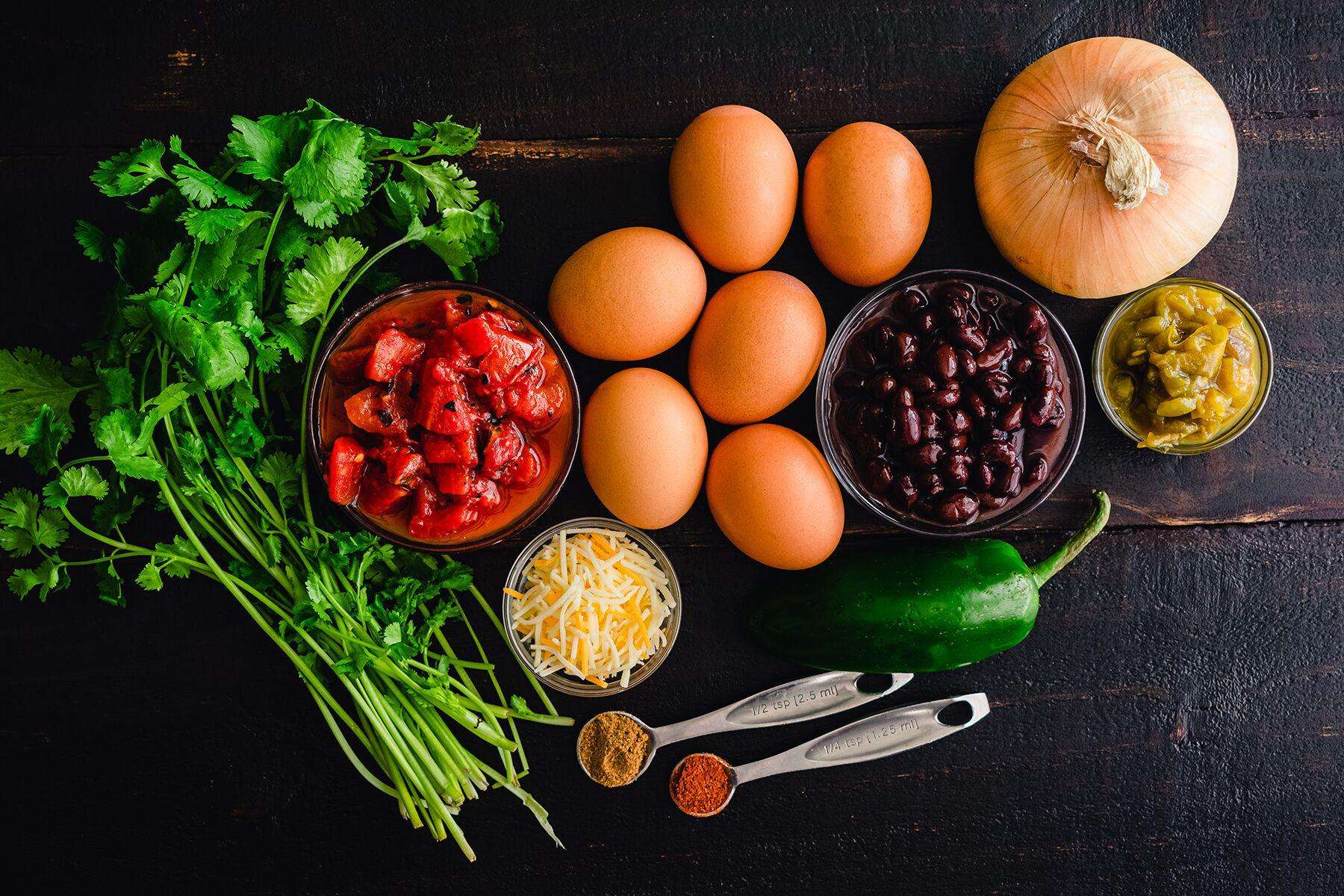 ingredients for a southwest omelette