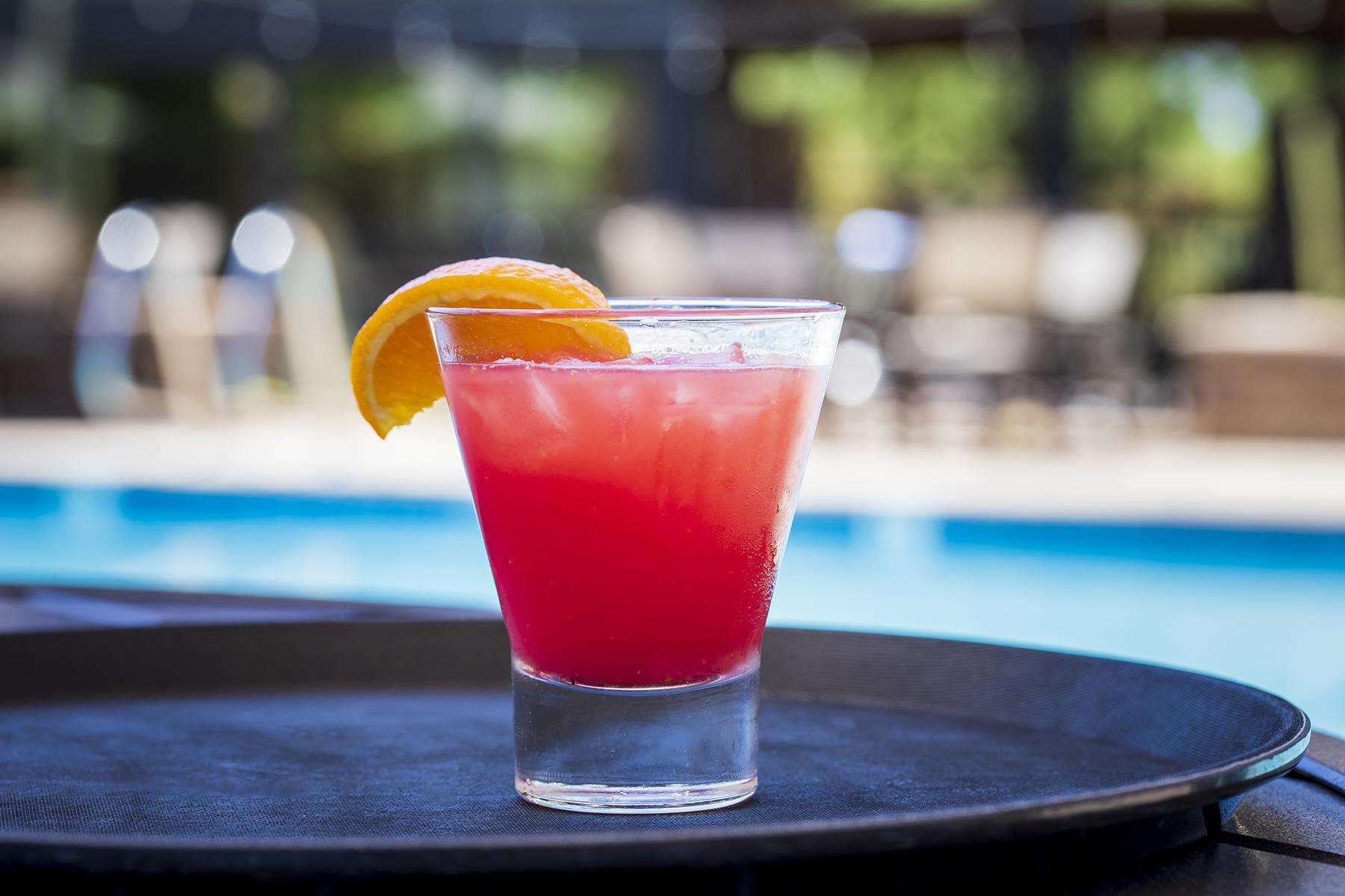 Close-up image of  Canyon Ranch Prickly Pear Sunrise Cocktail