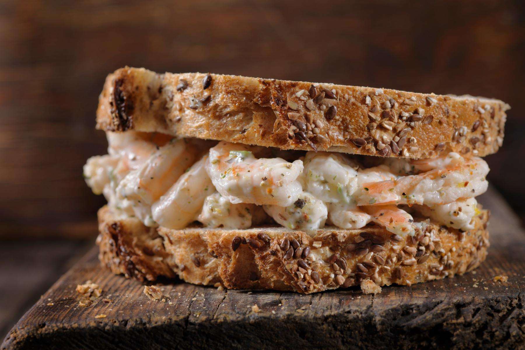 A shrimp salad sandwich.