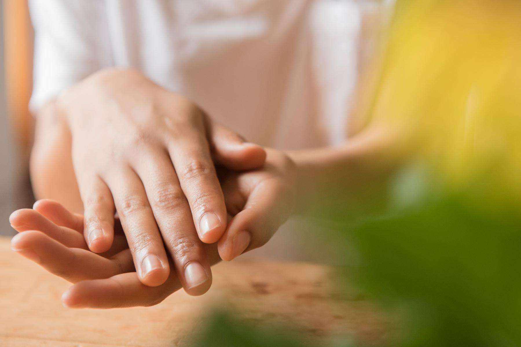 A young woman's hand