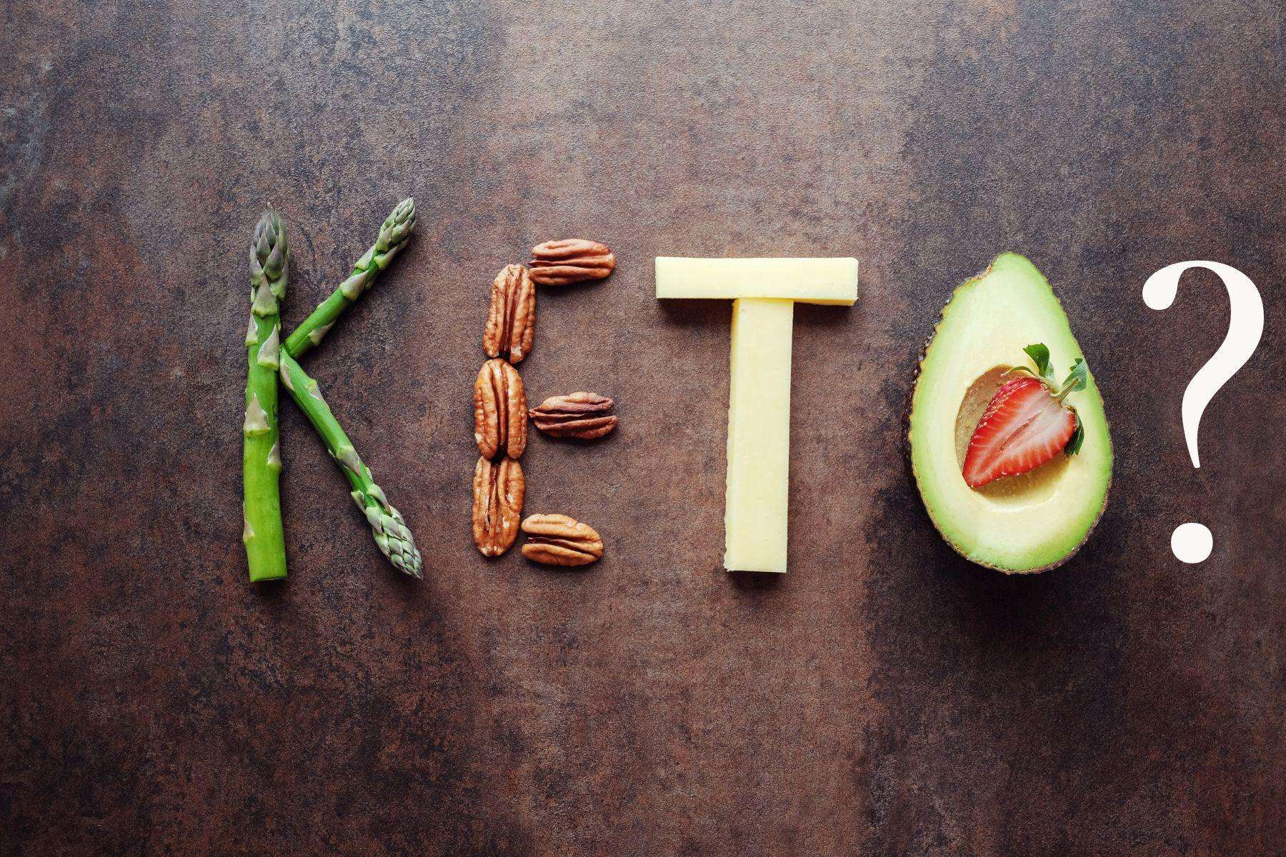The word keto made of food on a table.