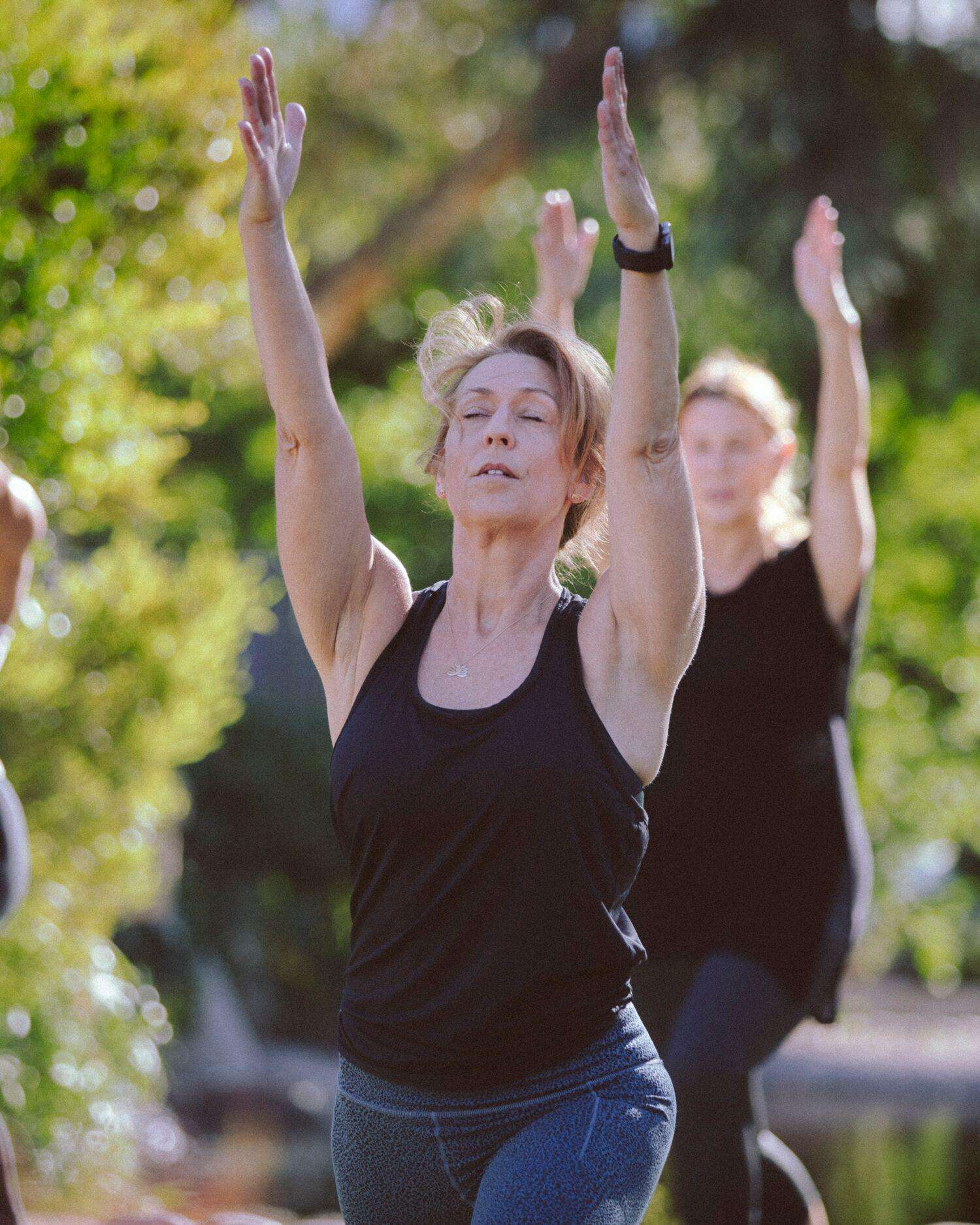 A woman doing yoga