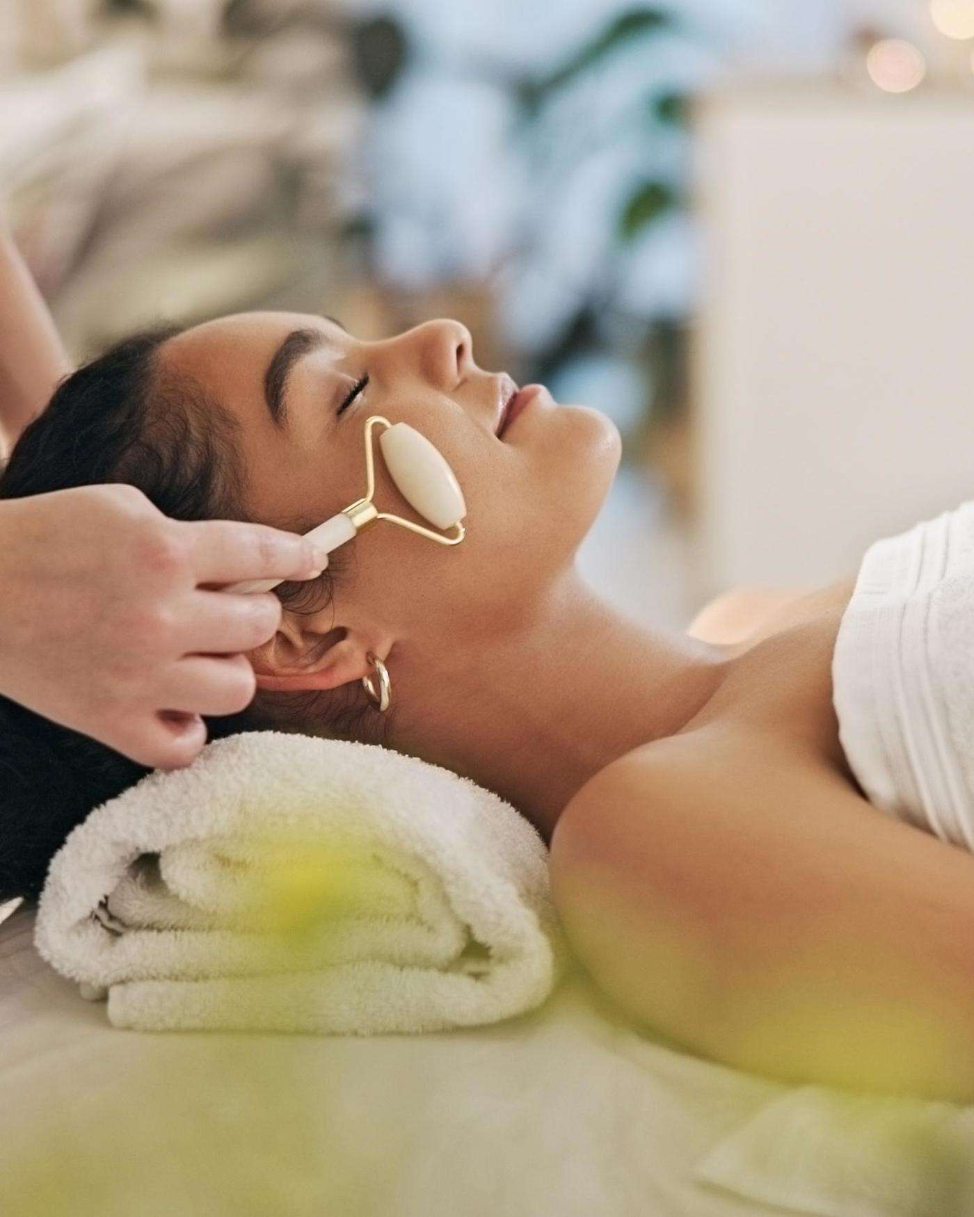 A woman getting a facial