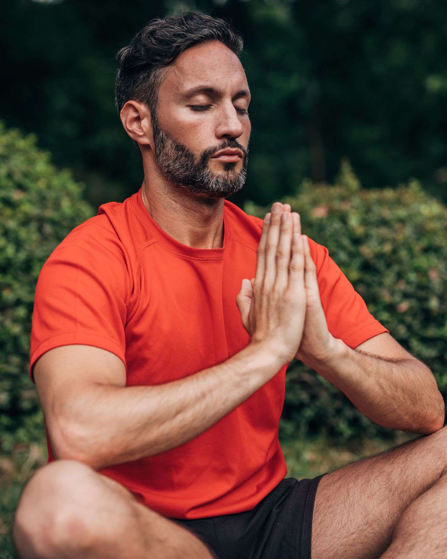 A man meditating