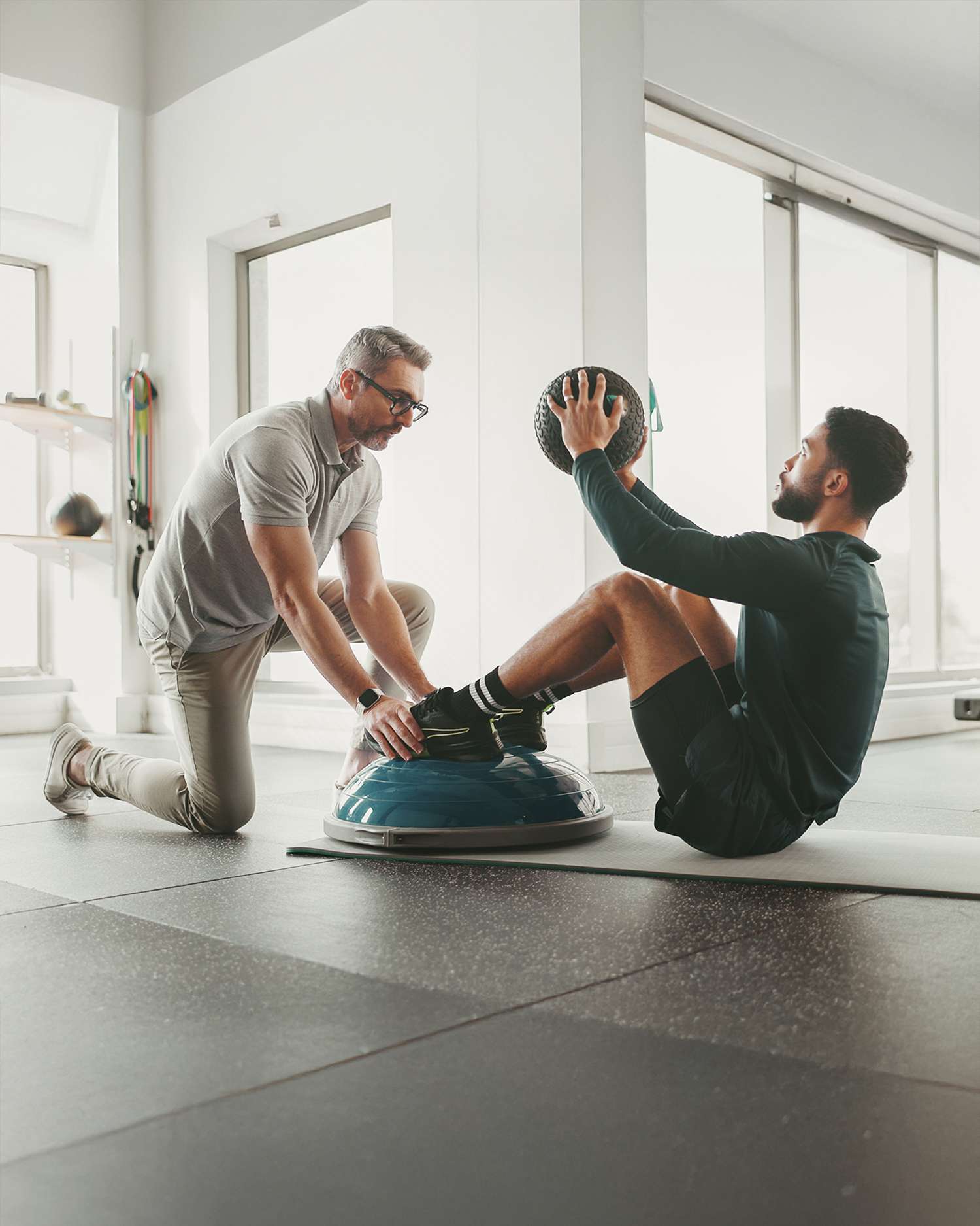 a man getting a personal training lesson