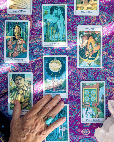 a spread of angel cards