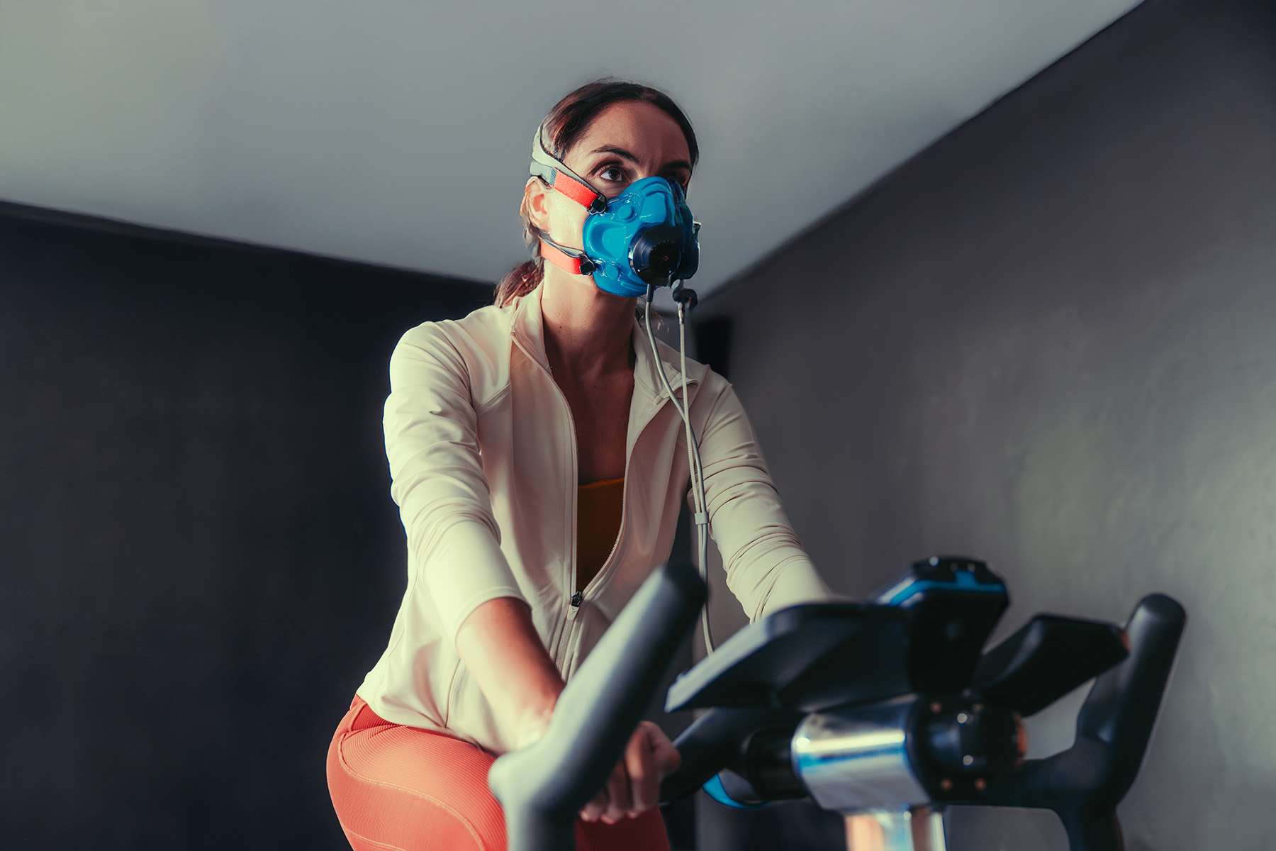 Woman Performing a VO₂ Max Test 