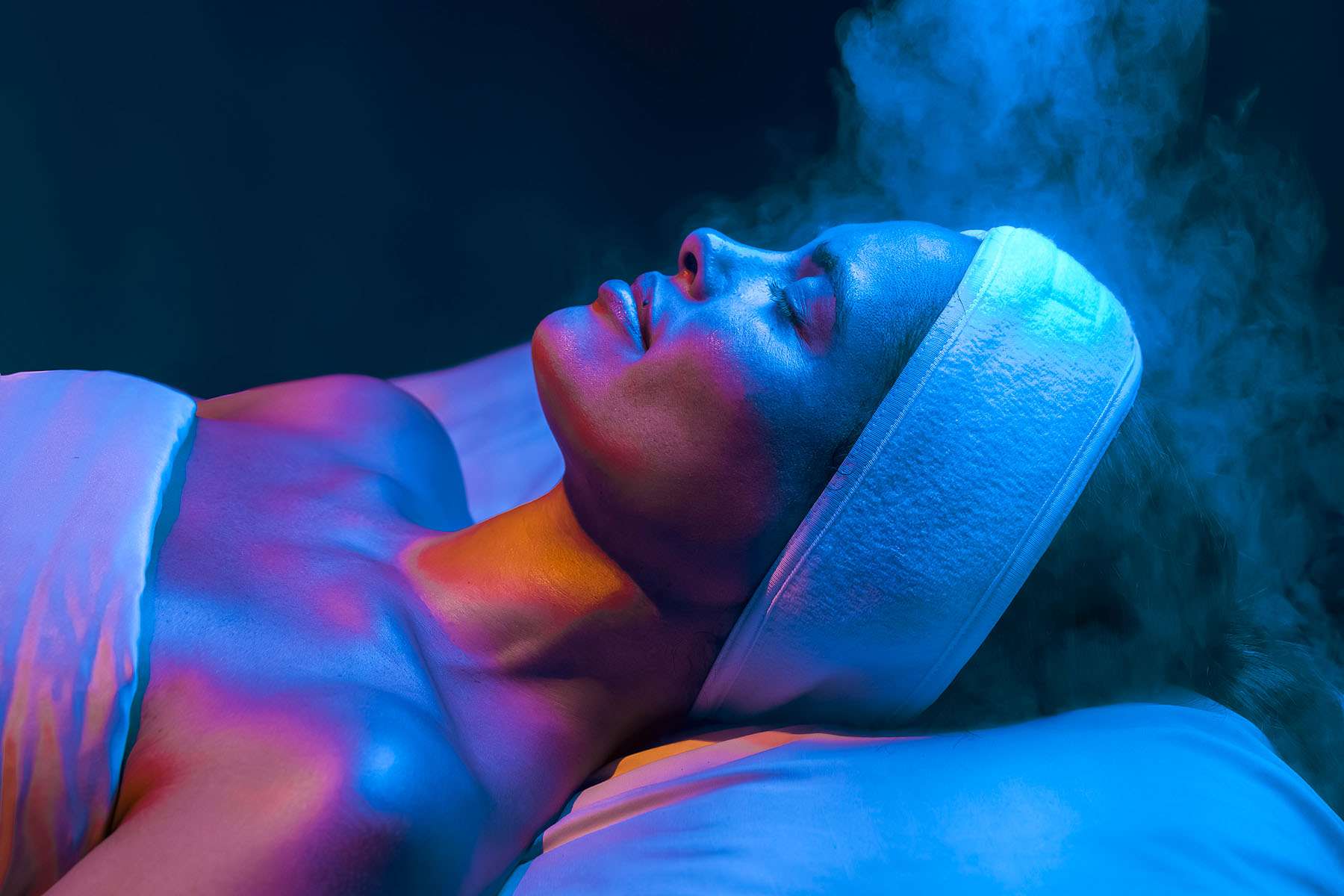 a woman getting a facial