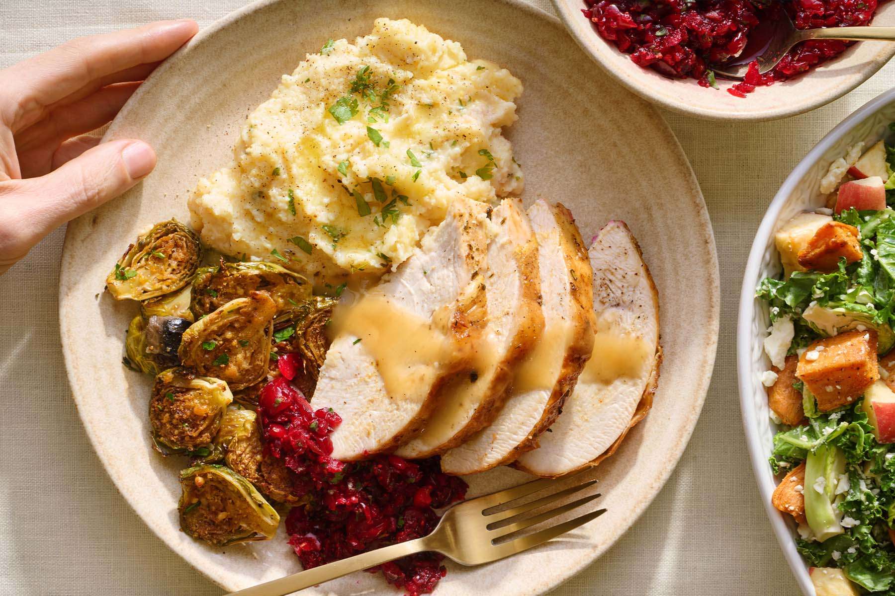 a plate of holiday food