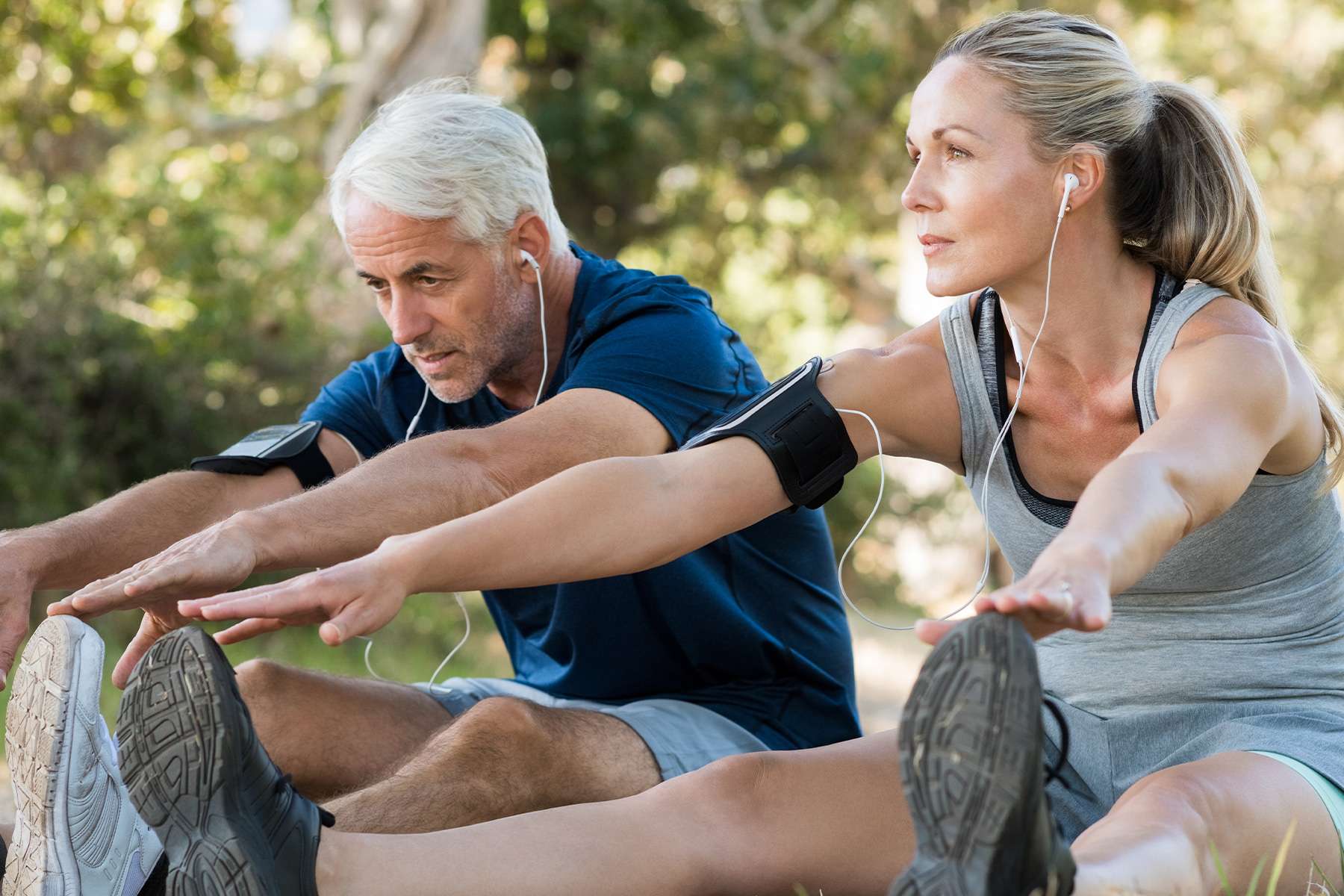 an older couple working out