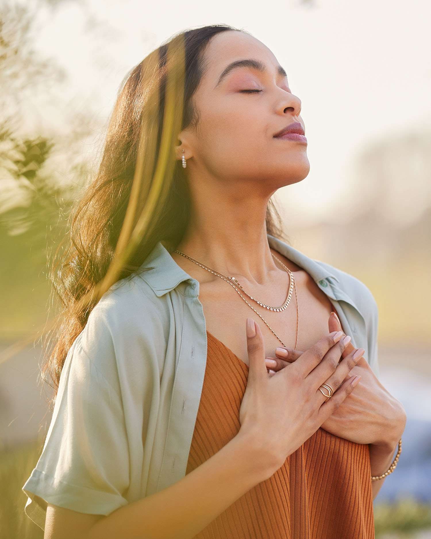 a woman meditating
