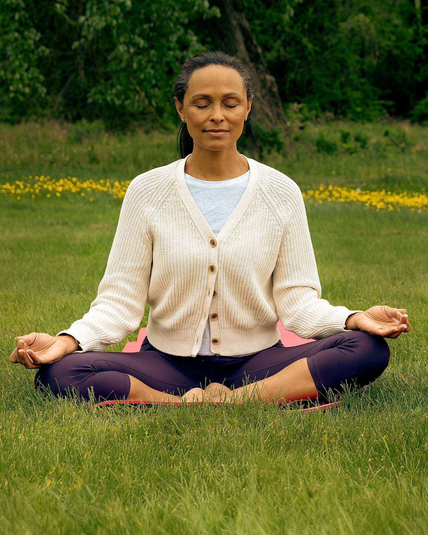 a woman meditating at Canyon Ranch Lenox