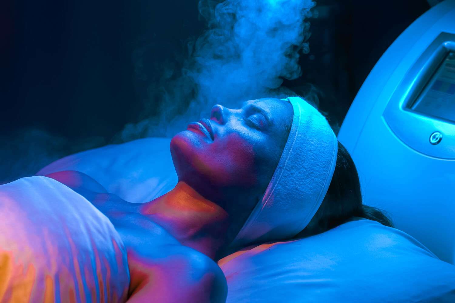 A woman getting a steam facial