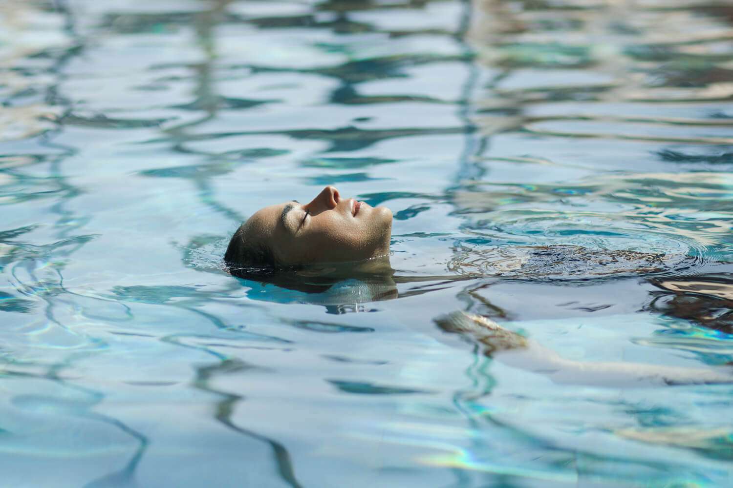 A woman swimming