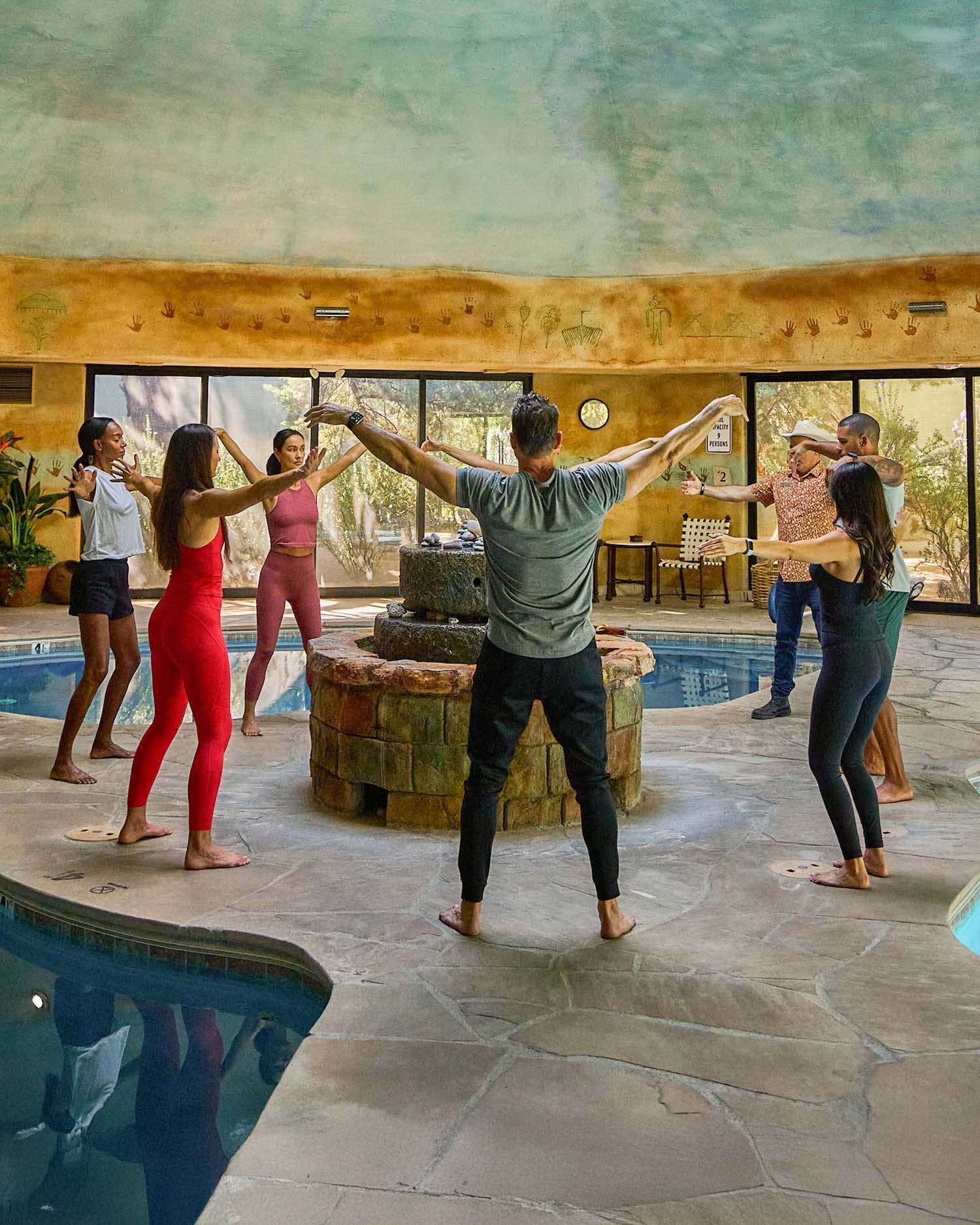 a woman doing tai chi