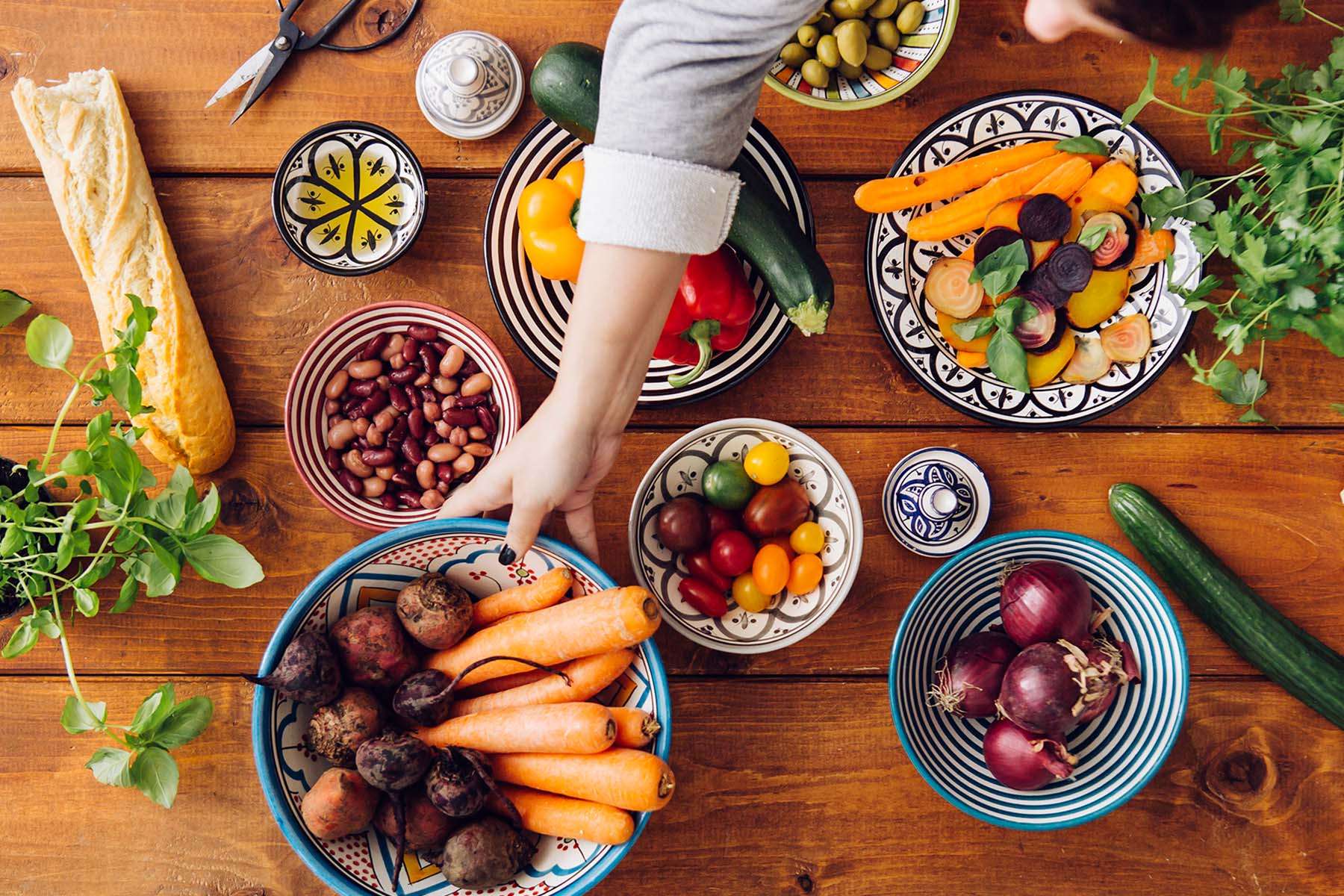 a display of healthy ingredients