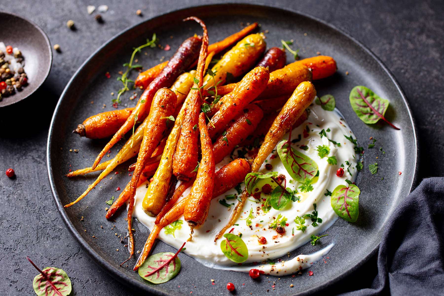 Roasted Carrot and Whipped Feta Salad 