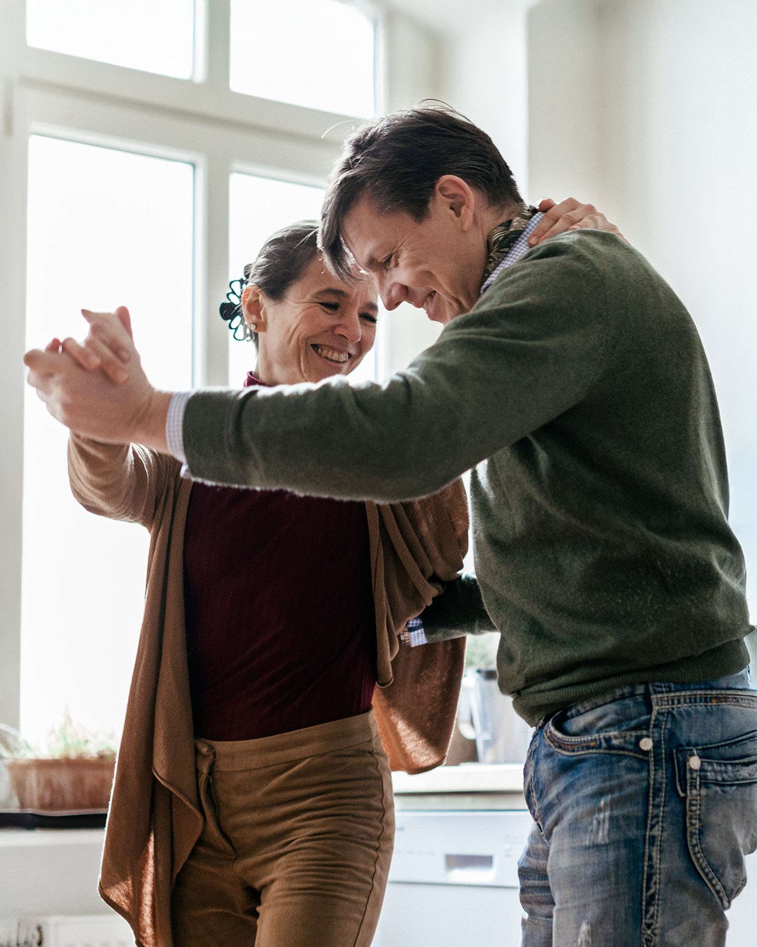 A man and woman meditating