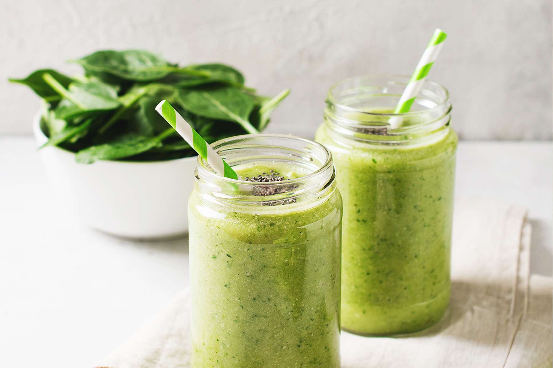 two Green Beast Smoothies