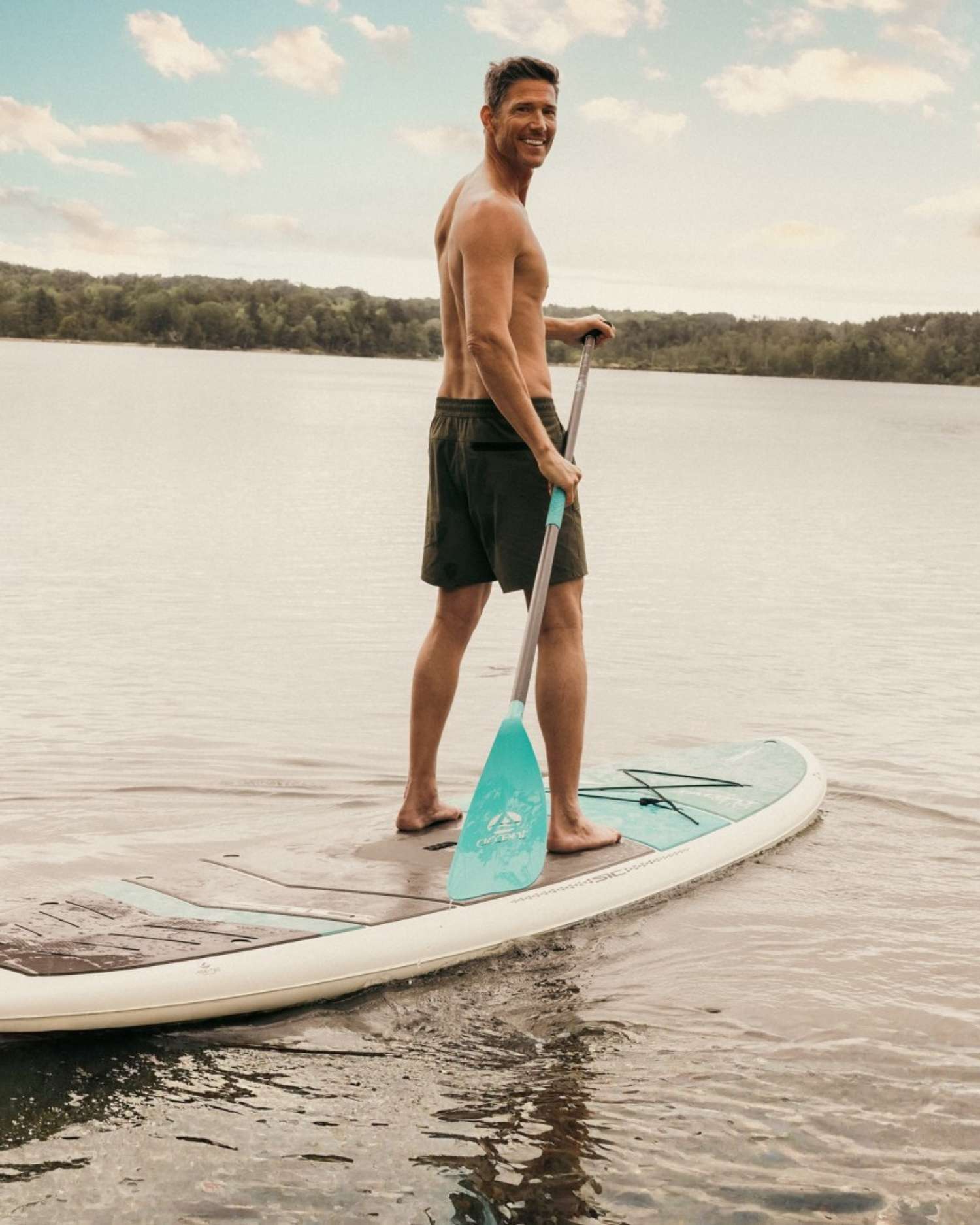 Man paddleboarding