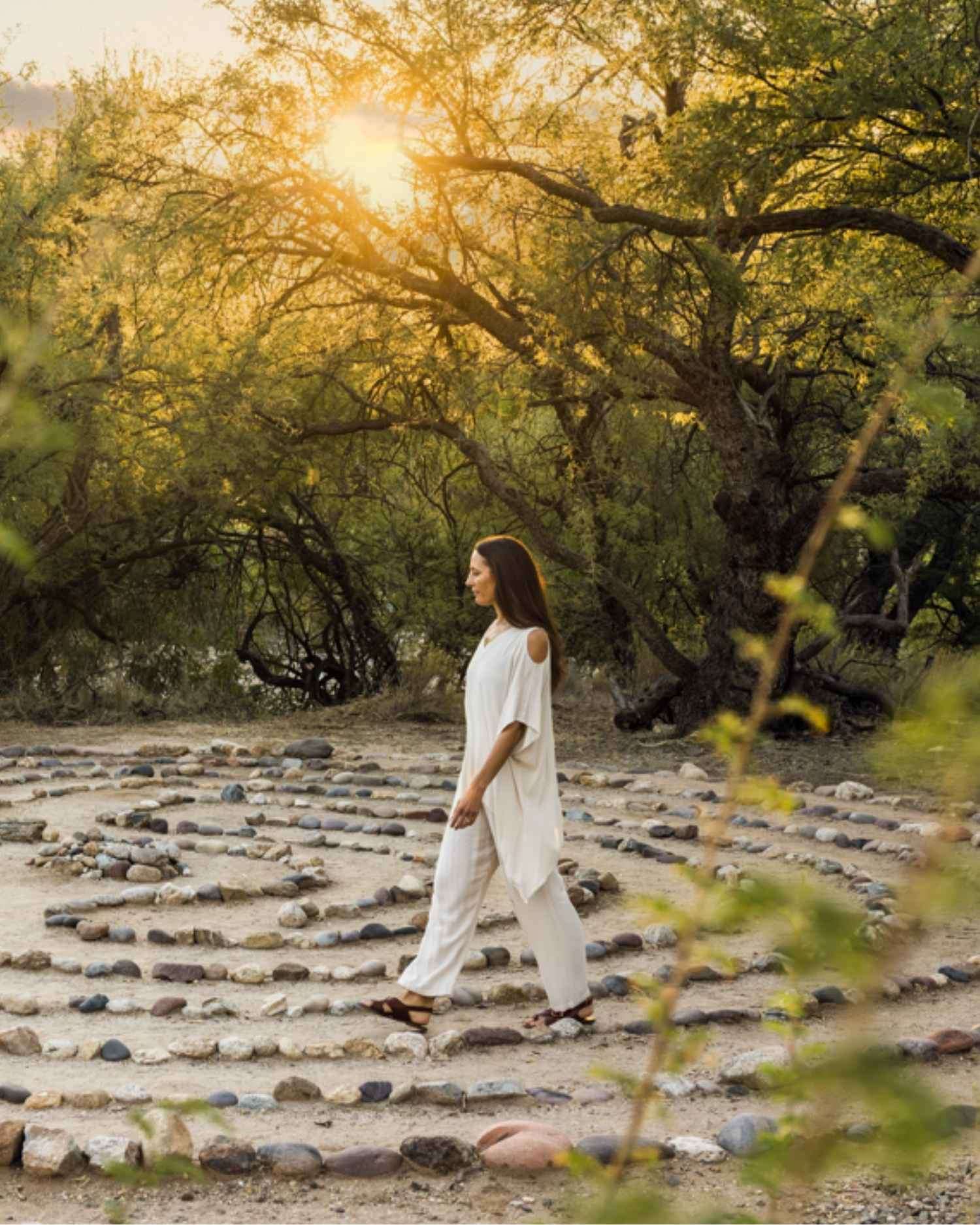 A woman walking the labyrinth at Canyon Ranch Tucson