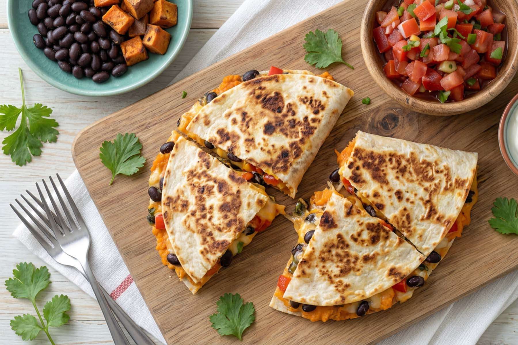 Mini Black Bean & Sweet Potato Quesadillas