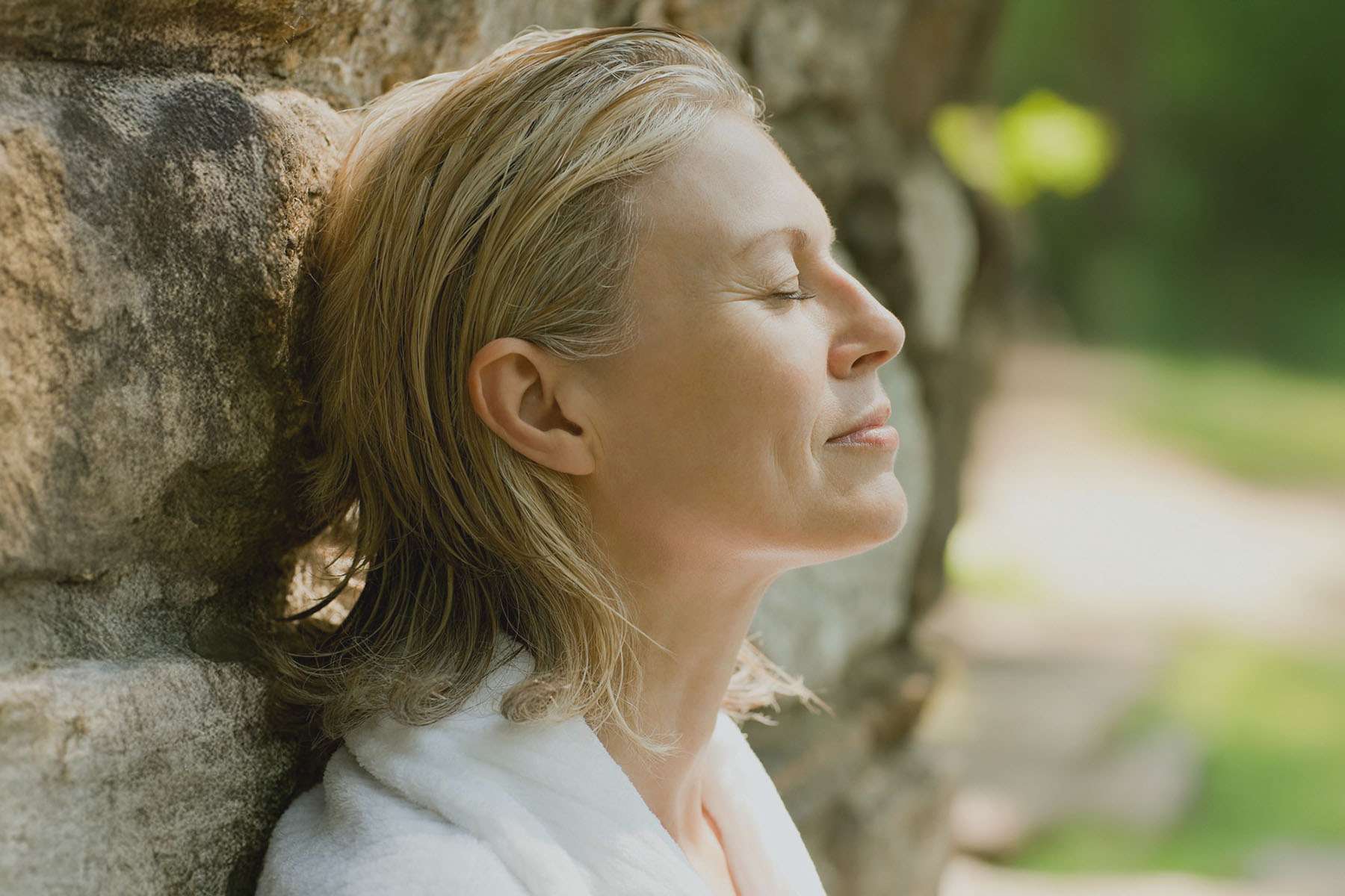 a woman meditating