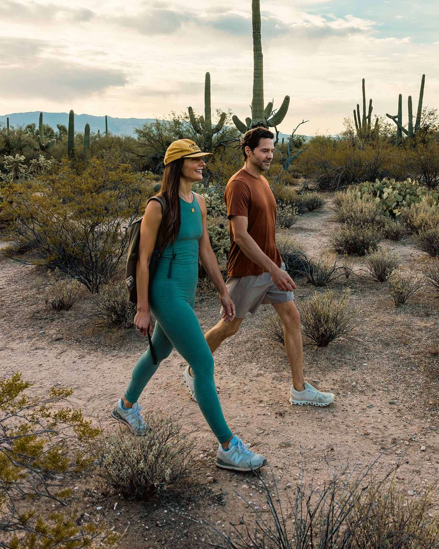Man and Woman Hiking in the Sonoran Desert