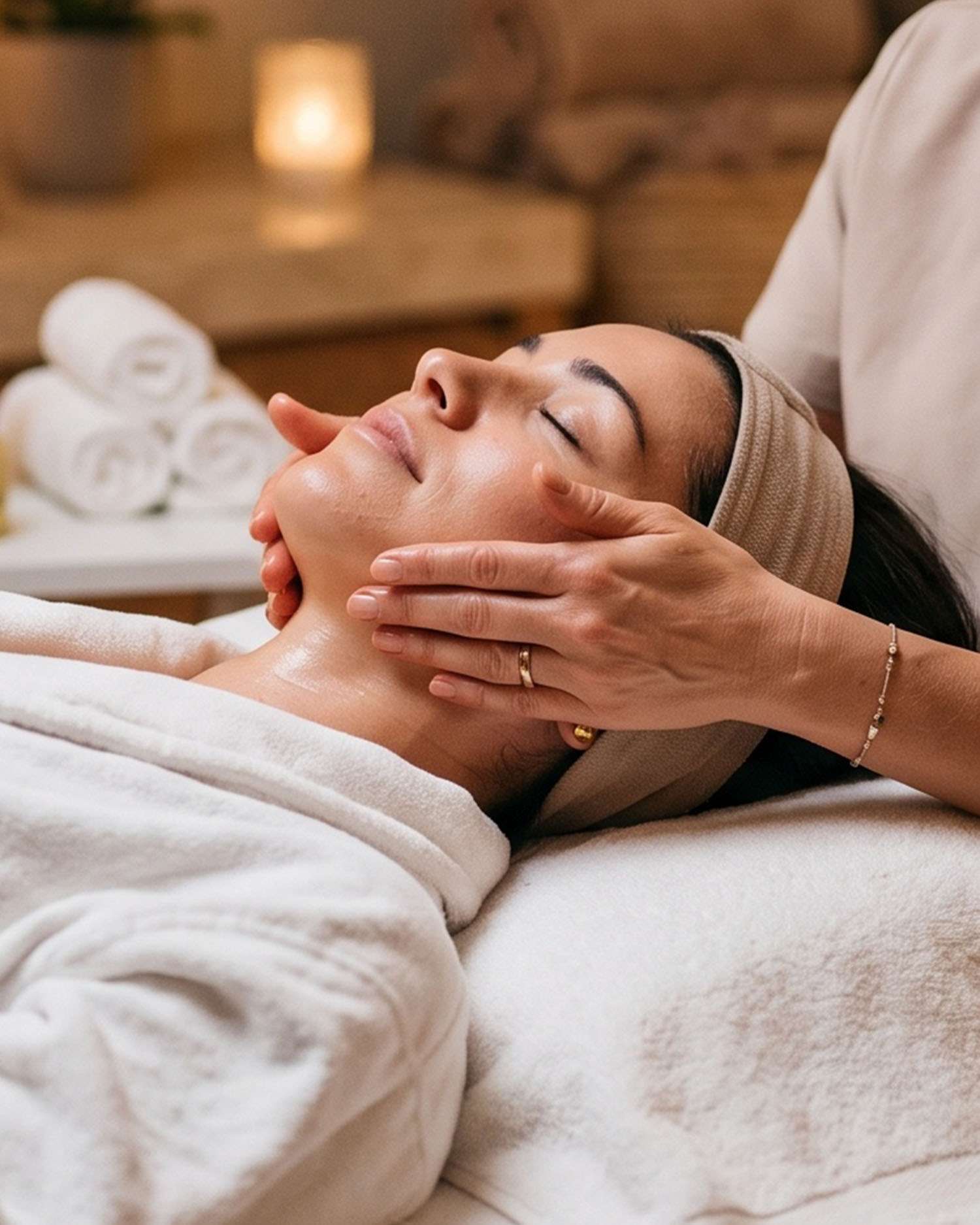 Woman Receiving a Facial Treatment at Canyon Ranch Lenox