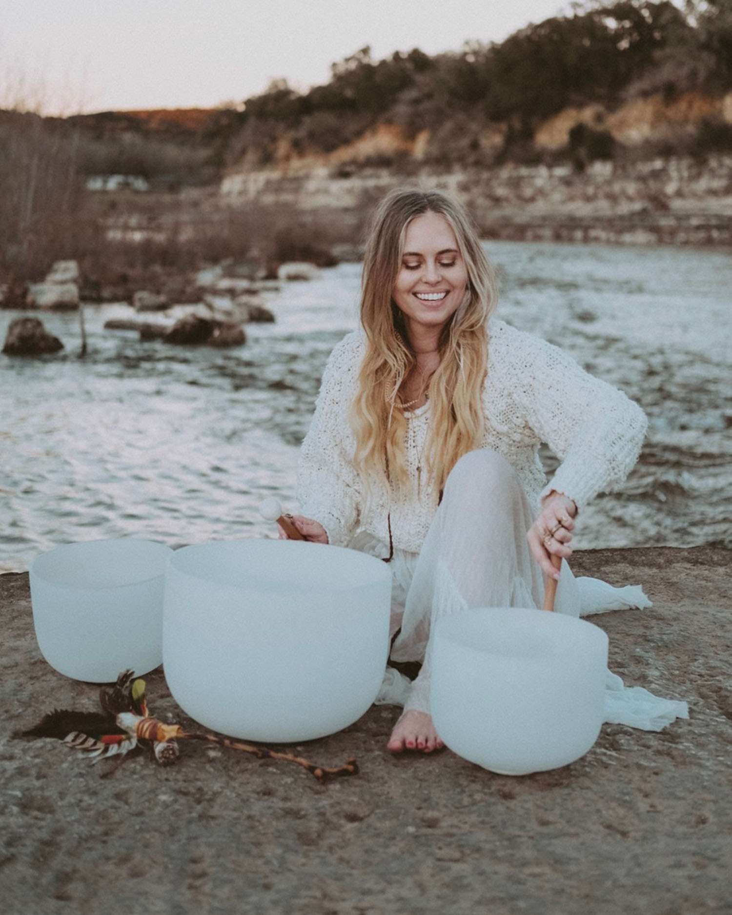 Dr. Alyse Snyder with Sound Bowls