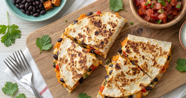 Healthy Black Bean Sweet Potato Quesadillas Recipe