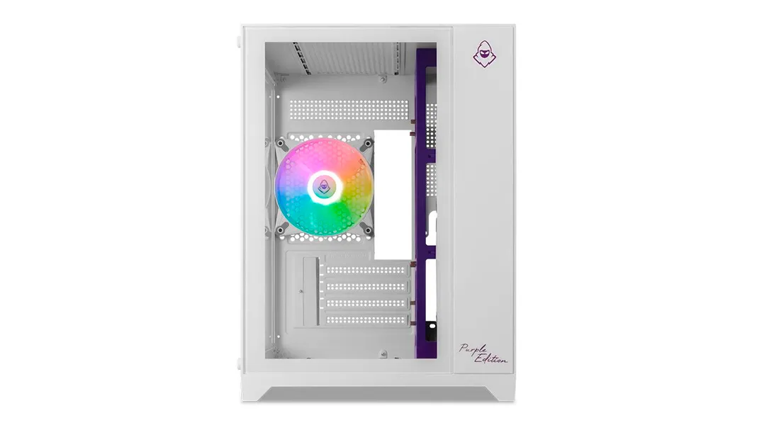 Gabinete Gamer Mancer CV100 Purple Edition ARGB Lateral De Vidro Branco ...