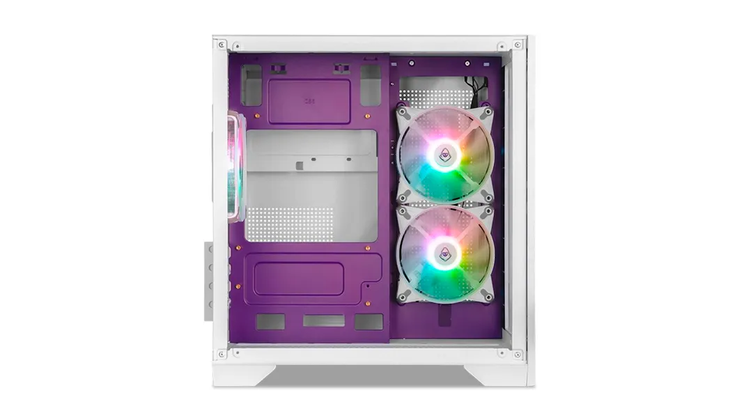 Gabinete Gamer Mancer CV100 Purple Edition ARGB Lateral De Vidro Branco ...