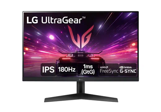 Imagem do produto Monitor Gamer LG UltraGear 24” IPS, 180Hz, 1ms (GtG) NVIDIA® G-SYNC® , AMD FreeSync™, HDR10, sRGB 99% - 24GS60F-B em Amazon