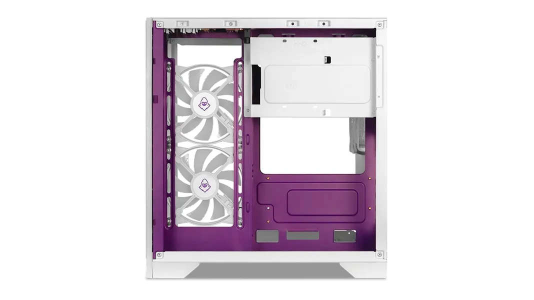 Gabinete Gamer Mancer CV100 Purple Edition ARGB Lateral De Vidro Branco ...