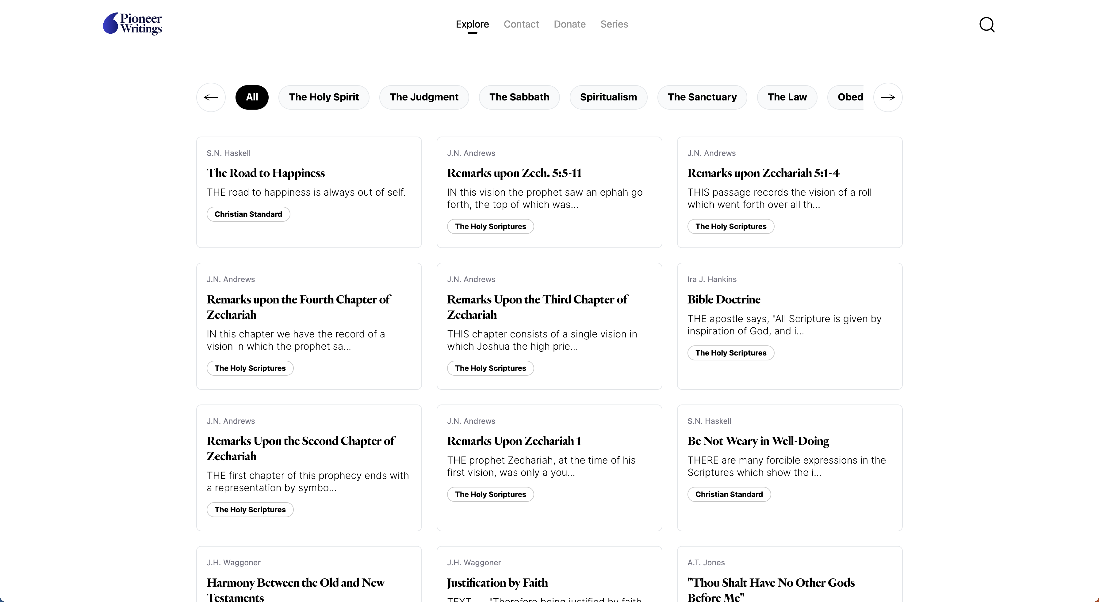 A screenshot showing the new home page