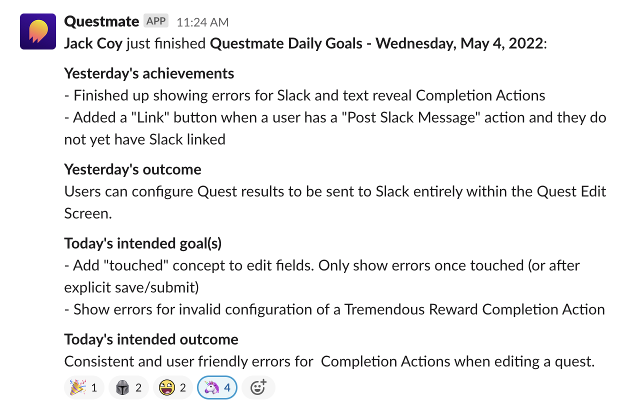 6438c07cbaa9160f4f533818_post-to-slack.png Standup posted to Slack