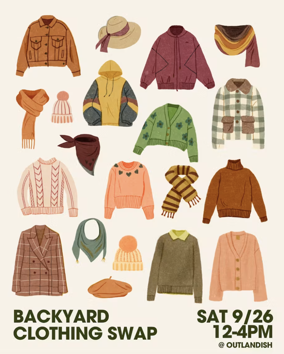 Backyard Clothing Swap event flyer