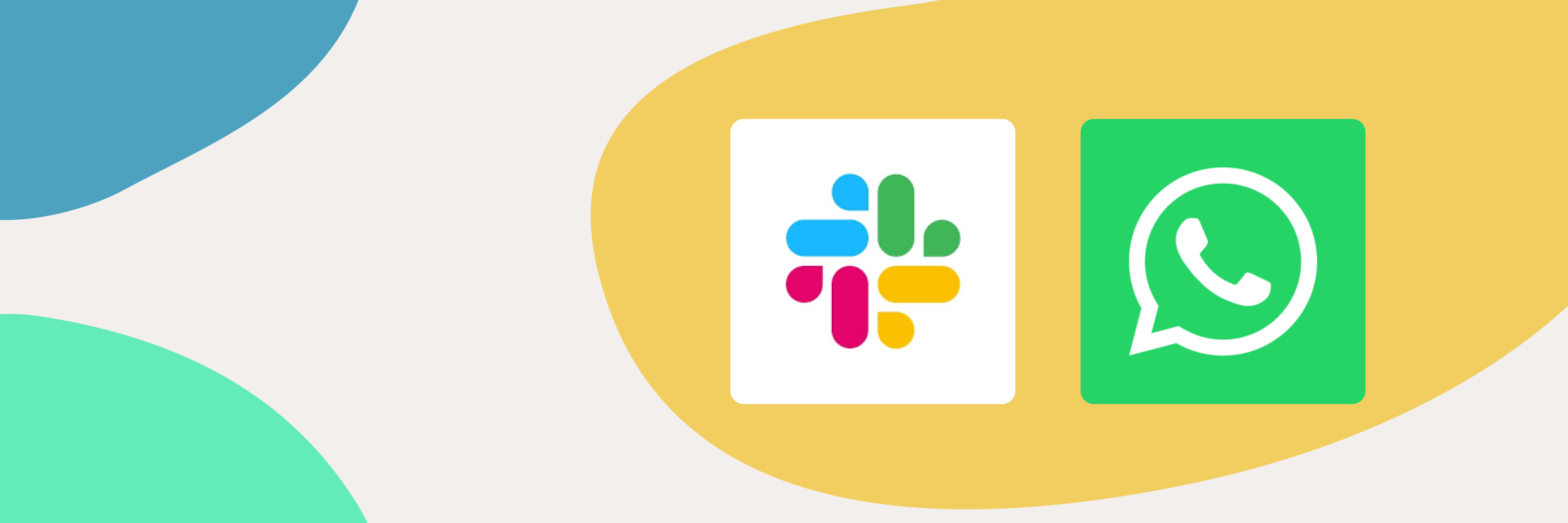 Logos of Slack and WhatsApp—examples of the software development outsourcing companies. 