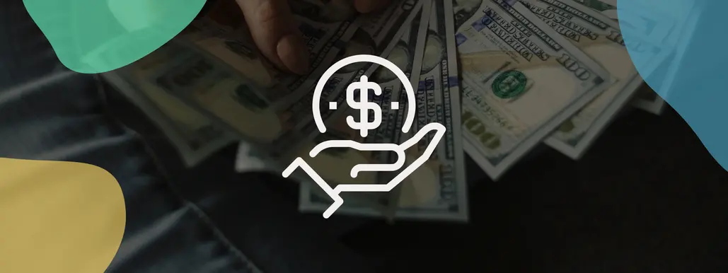 An icon of a hand showing a coin
