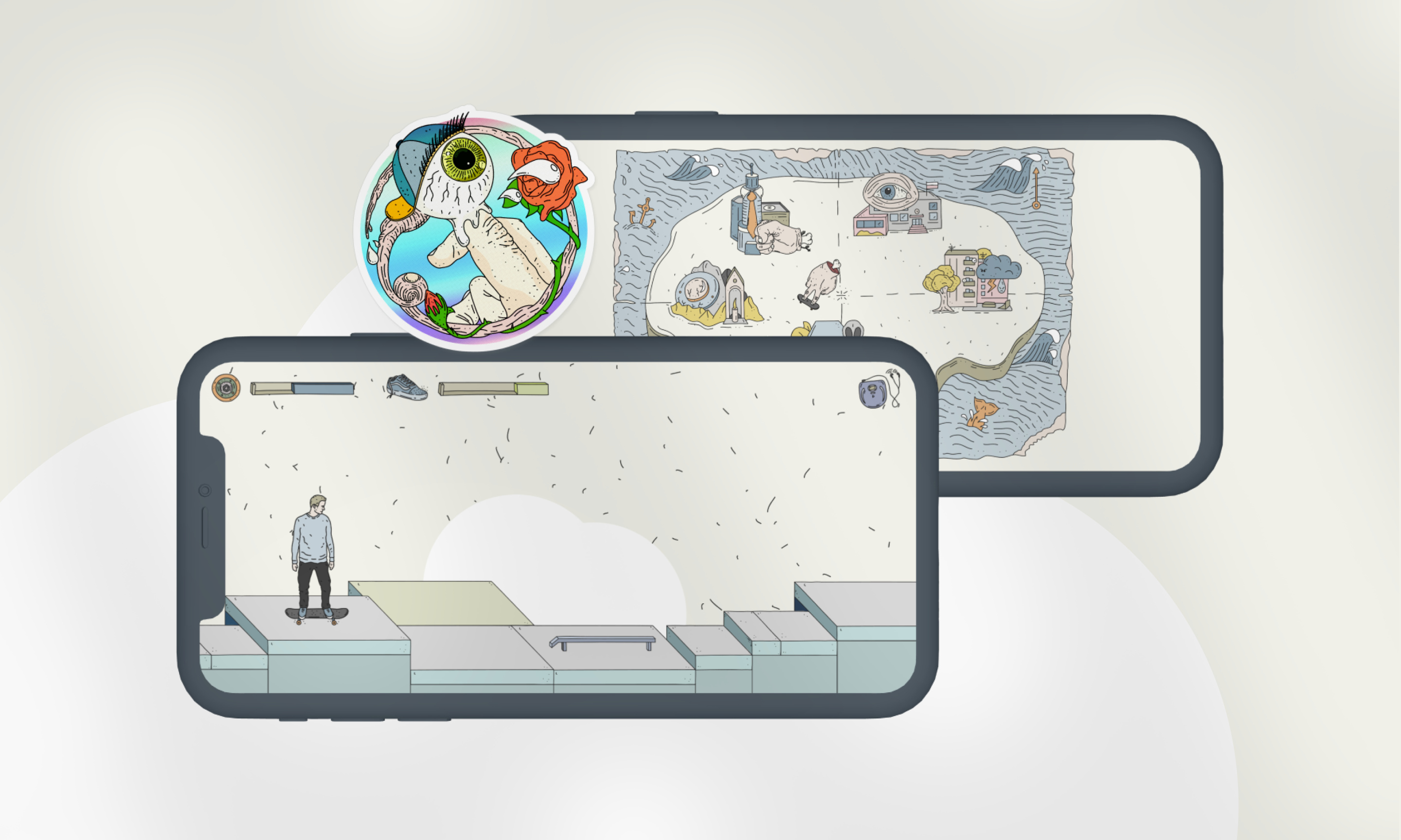 Platform skateboarding game with a deep storyline