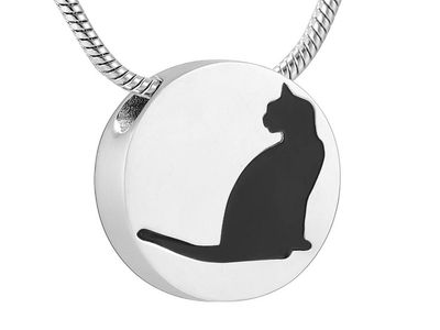 Beautiful charm necklace with the silhouette of a cat 