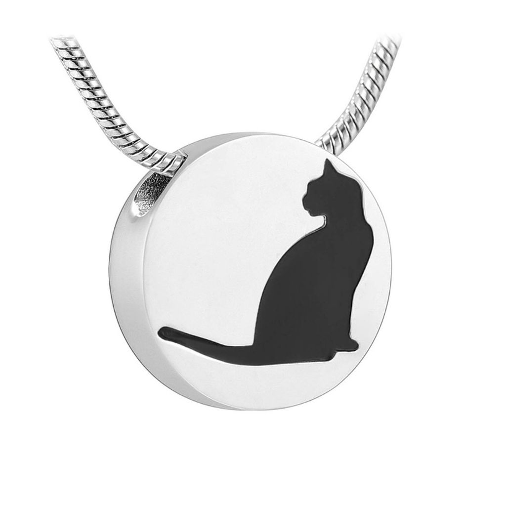 Beautiful charm necklace with the silhouette of a cat 