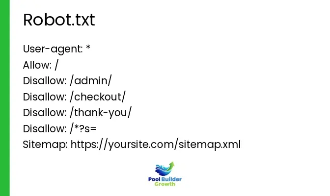 Robots.txt file example for pool builders.