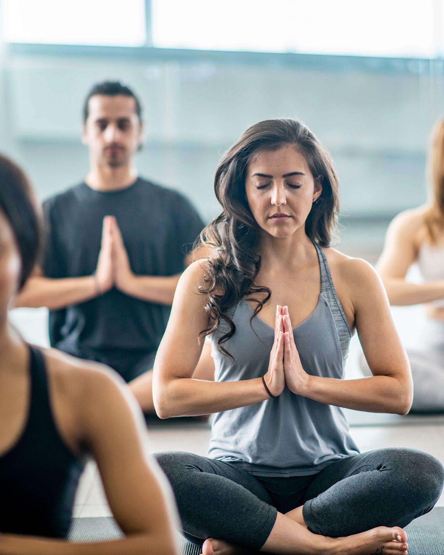 Group yoga class at Canyon Ranch Lenox.
