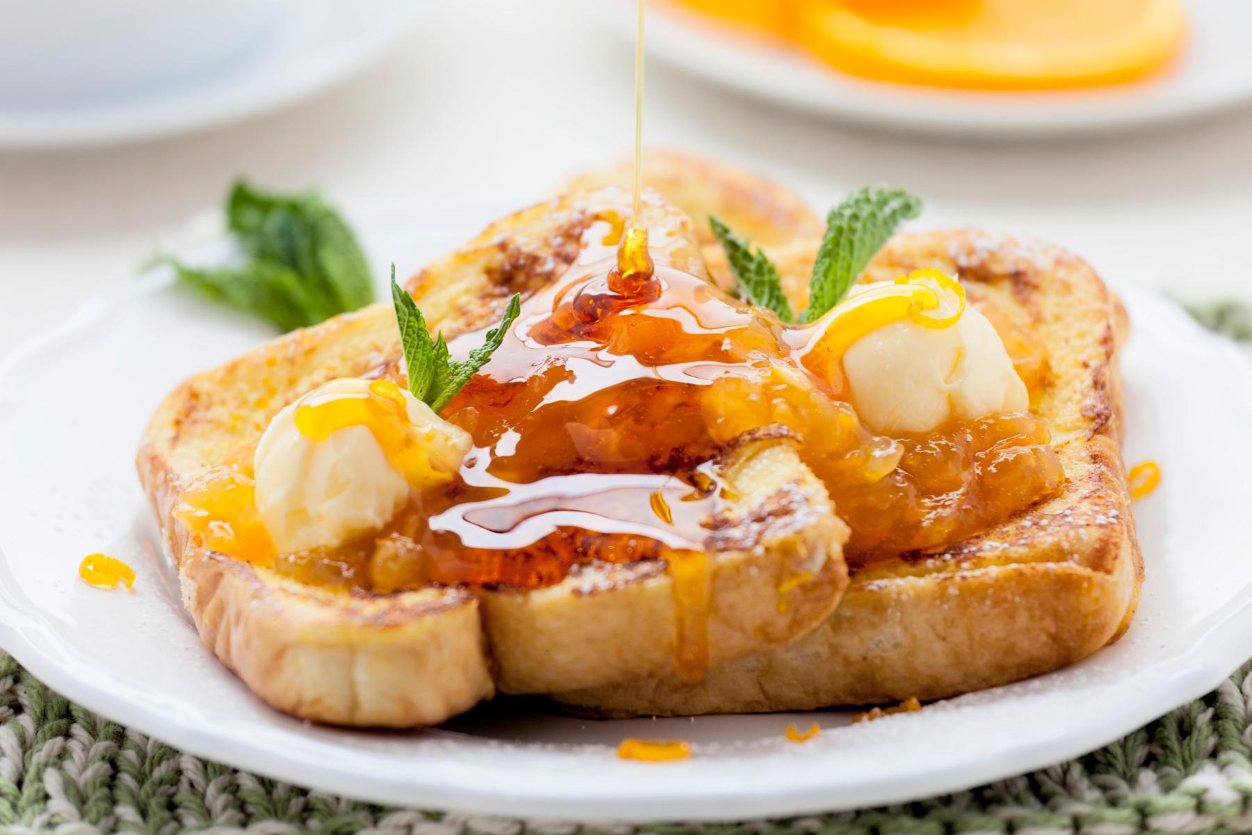 Thai French toast on plate.